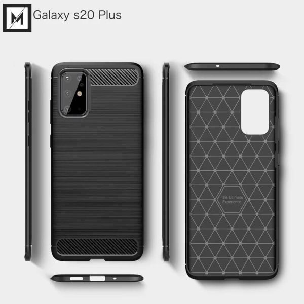 Galaxy S20 Plus suojakuori, musta hiilikuitukuvio