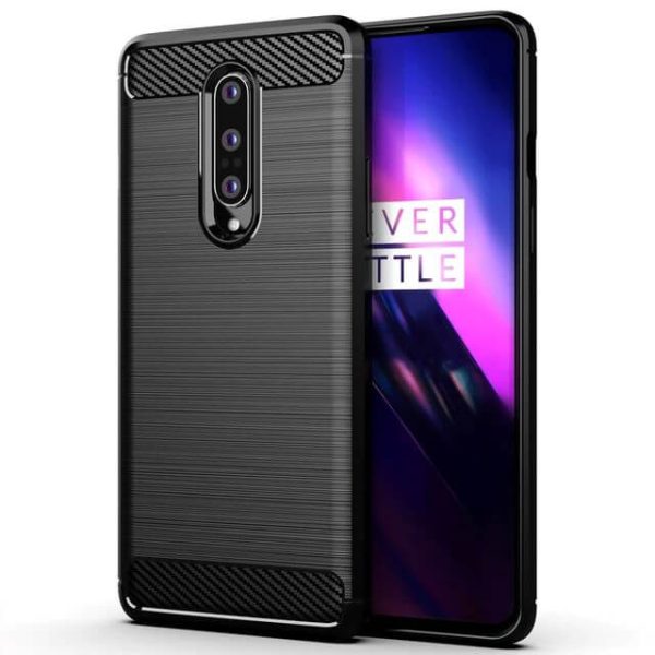 OnePlus 8 suojakuori, musta hiilikuitukuvio