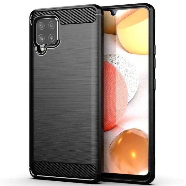 galaxy a42 5g suojakuori, musta hiilikuitukuvio