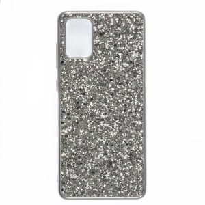 Galaxy A71, A51, A51 5G, A32 5G suojakuori, hopea glitter