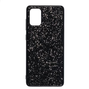 Galaxy A71, A51, A51 5G, A32 5G suojakuori, musta glitter