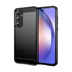galaxy a55 5g takakuori, musta hiilikuitukuvio