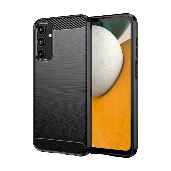 Galaxy A13 5G takakuori, musta hiilikuitukuvio