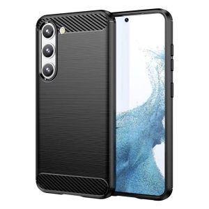 Galaxy s23 takakuori, musta hiilikuitukuvio