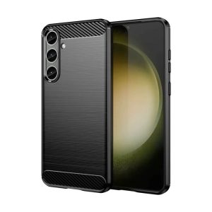 Galaxy s24 sarja takakuori, musta hiilikuitukuvio