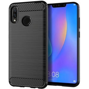 huawei p smart 2019 takakuori, musta hiilikuitukuvio