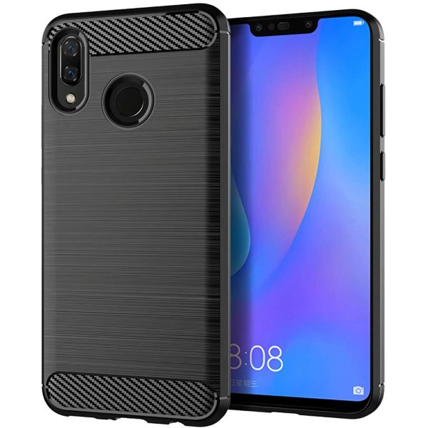 huawei p smart 2019 takakuori, musta hiilikuitukuvio