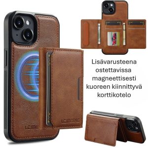 iphone 13-14-15-14 plus-15 plus magsafe ja kortti, ruskea lisäkuva