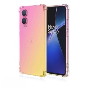 1+nord ce 4 lite liukuvärjätty takakuori pinkki-keltainen