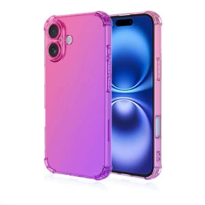 iphone 16 liukuvärjätty silikoni takakuori pinkki-lila