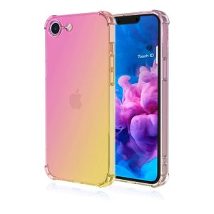 iphone 16e-se 2022 liukuvärjätty takakuori pinkki-keltainen